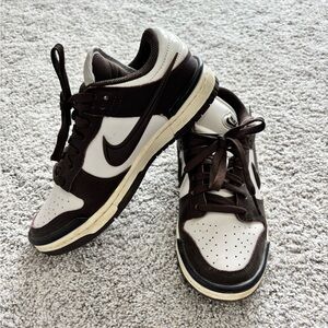 Nike Women's Dark Brown and White Sneakers
